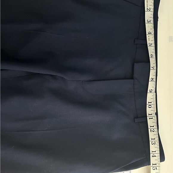 Club Monaco Navy Blue Italian Tropical Wool Cuffed Hem Straight Leg Pants Size 0 - Picture 5 of 11